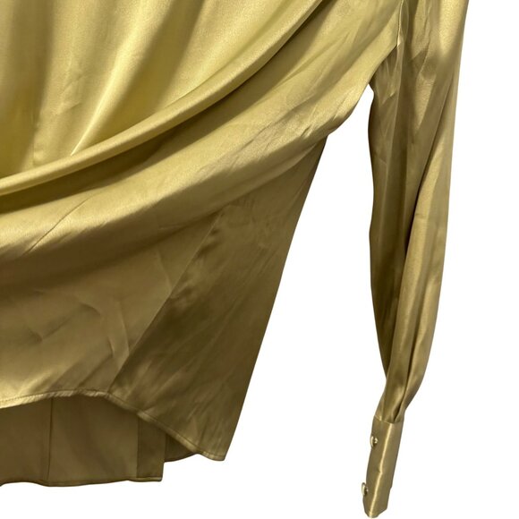 Chicos Silky Splendor Sara Beth Long Sleeve Shirt Haven Size M Blouse. NWT - Picture 8 of 12